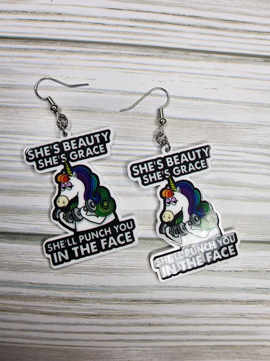 Sassy Unicorn Earrings Sarcastic & Funny You Choose