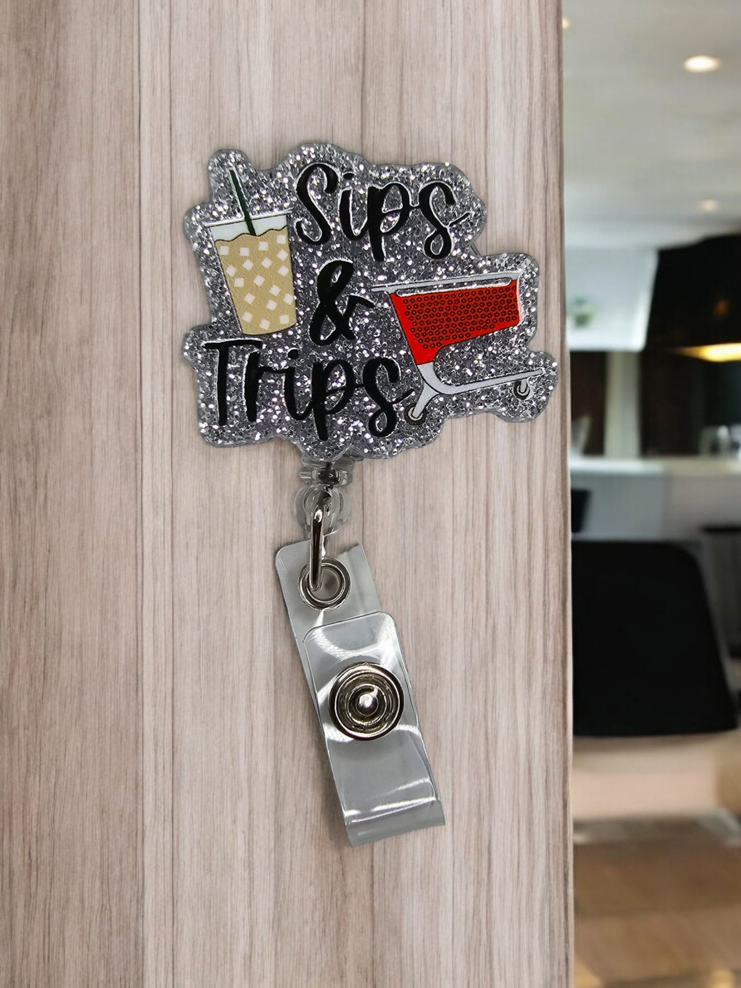 Sips & Trips Retractable Badge Reel