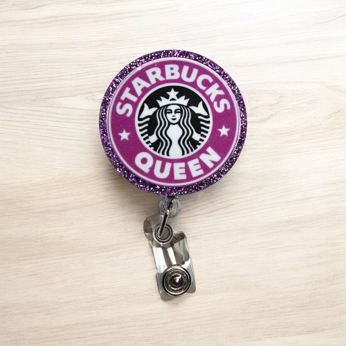 Coffee Queen Retractable Badge Reel