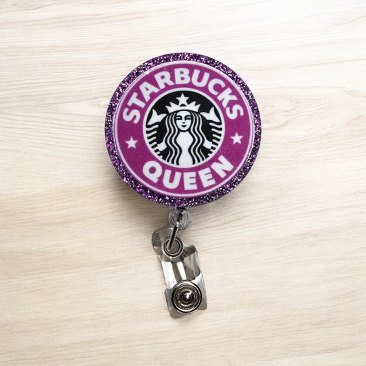 Coffee Queen Retractable Badge Reel