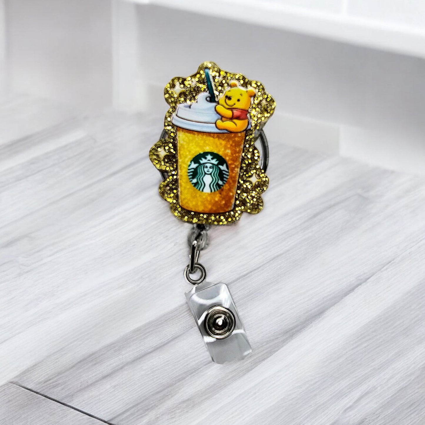 Yummy Coffee Bear Retractable Badge Reel