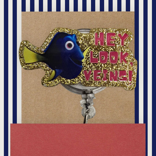 Dory Hey Look I See Veins Retractable Badge Reel Work ID