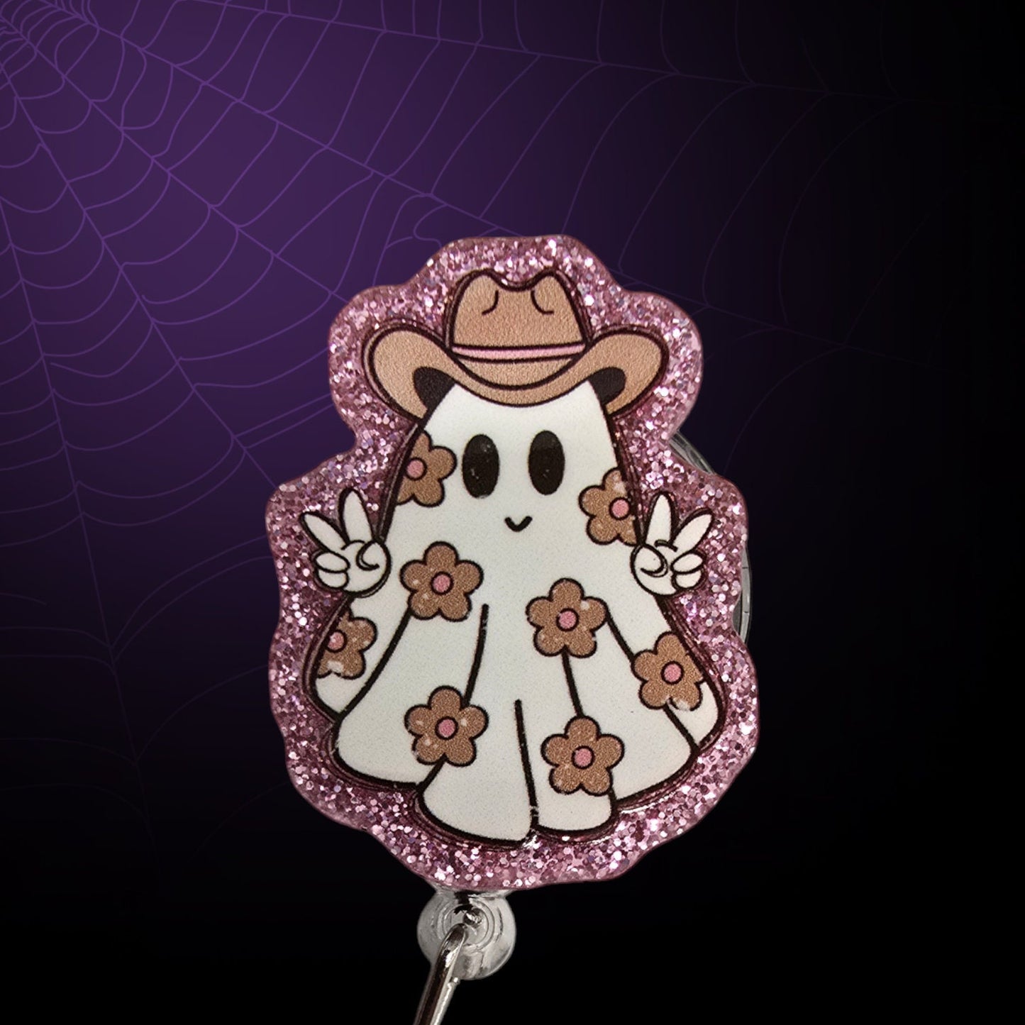 Cowgirl Ghost Retractable Badge Reel