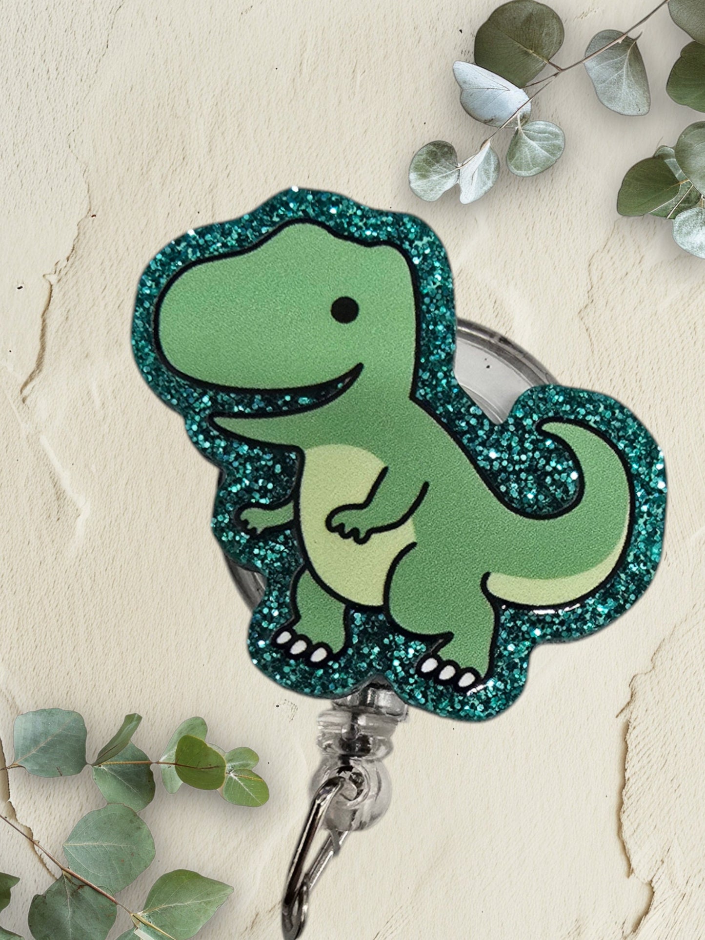 Cute Dinosaur Retractable Badge Reel Work ID