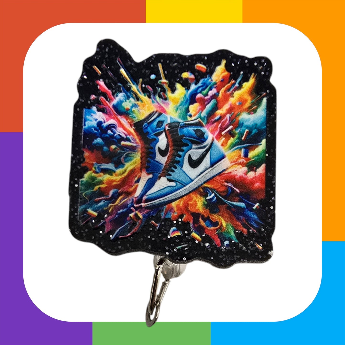 Splash of my Kicks Retractable Badge Reel Work ID