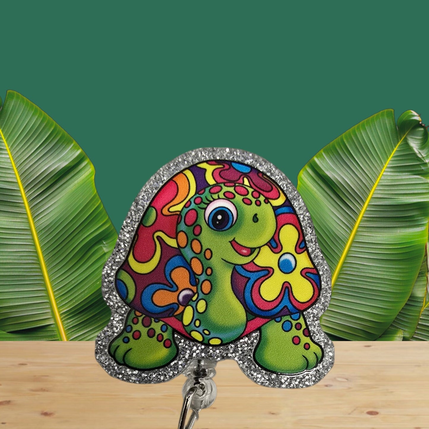 Groovy Turtle Retractable Badge Reel Work ID