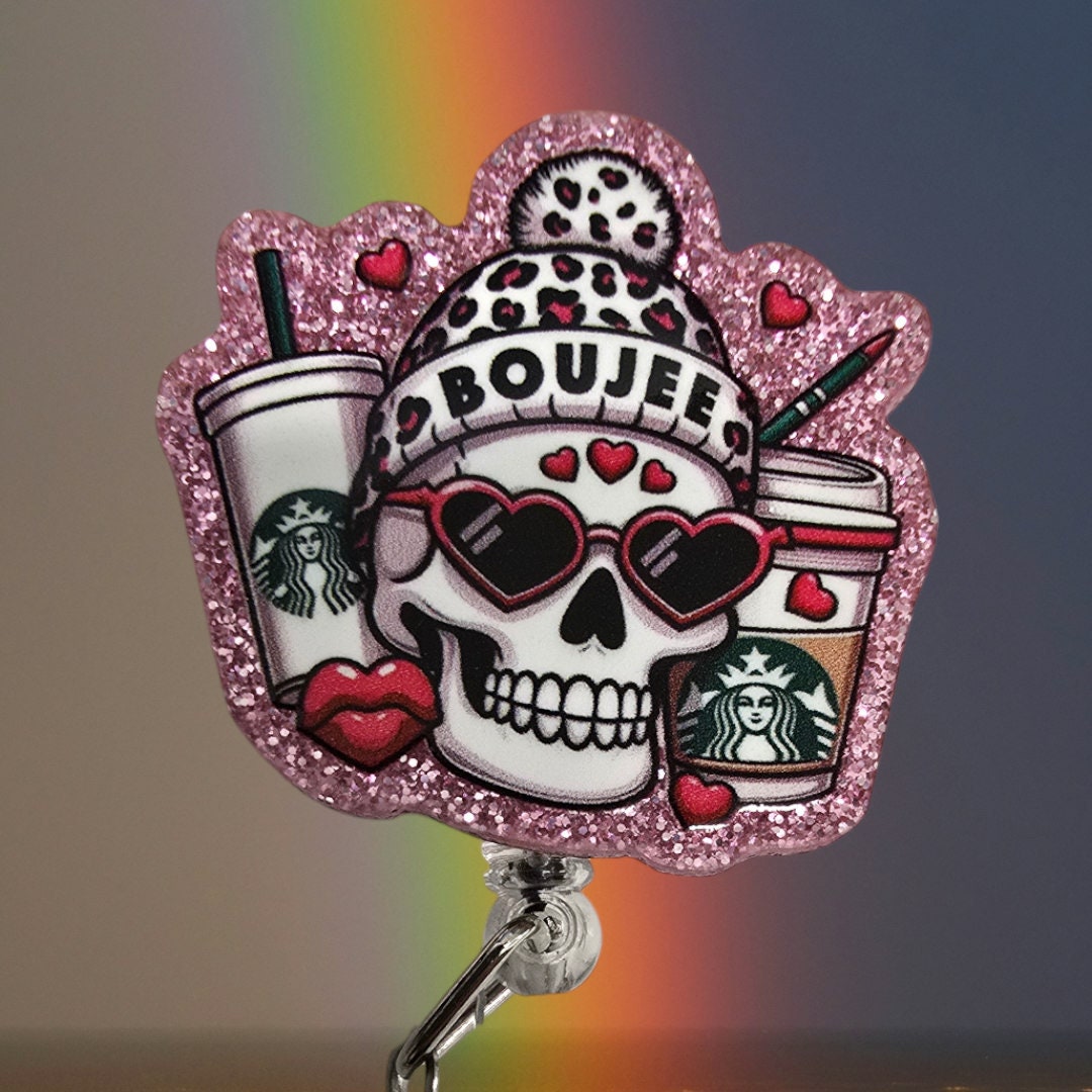 Boujee Coffee Retractable Badge Reel Work ID