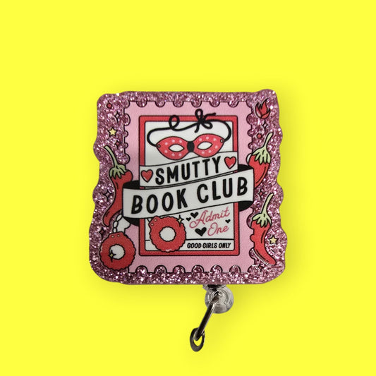 Smutty Book Club Retractable Badge Reel Work ID