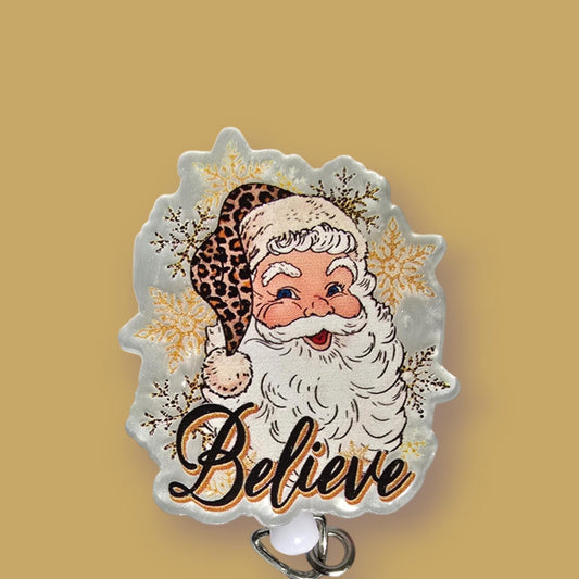 Believe In Santa Retractable Badge Reel Work ID