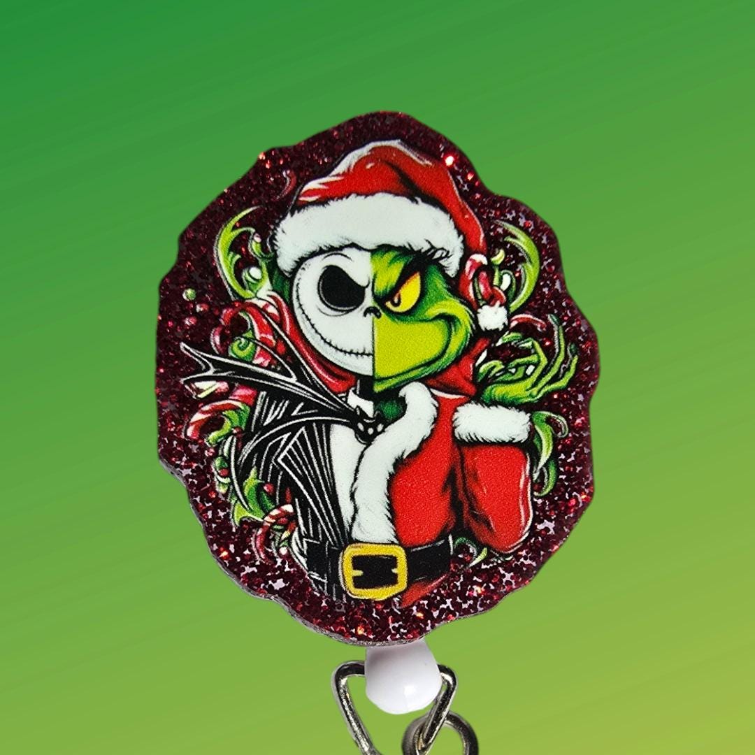 Grinch Mode On Off Switch Retractable Badge Reel Work ID