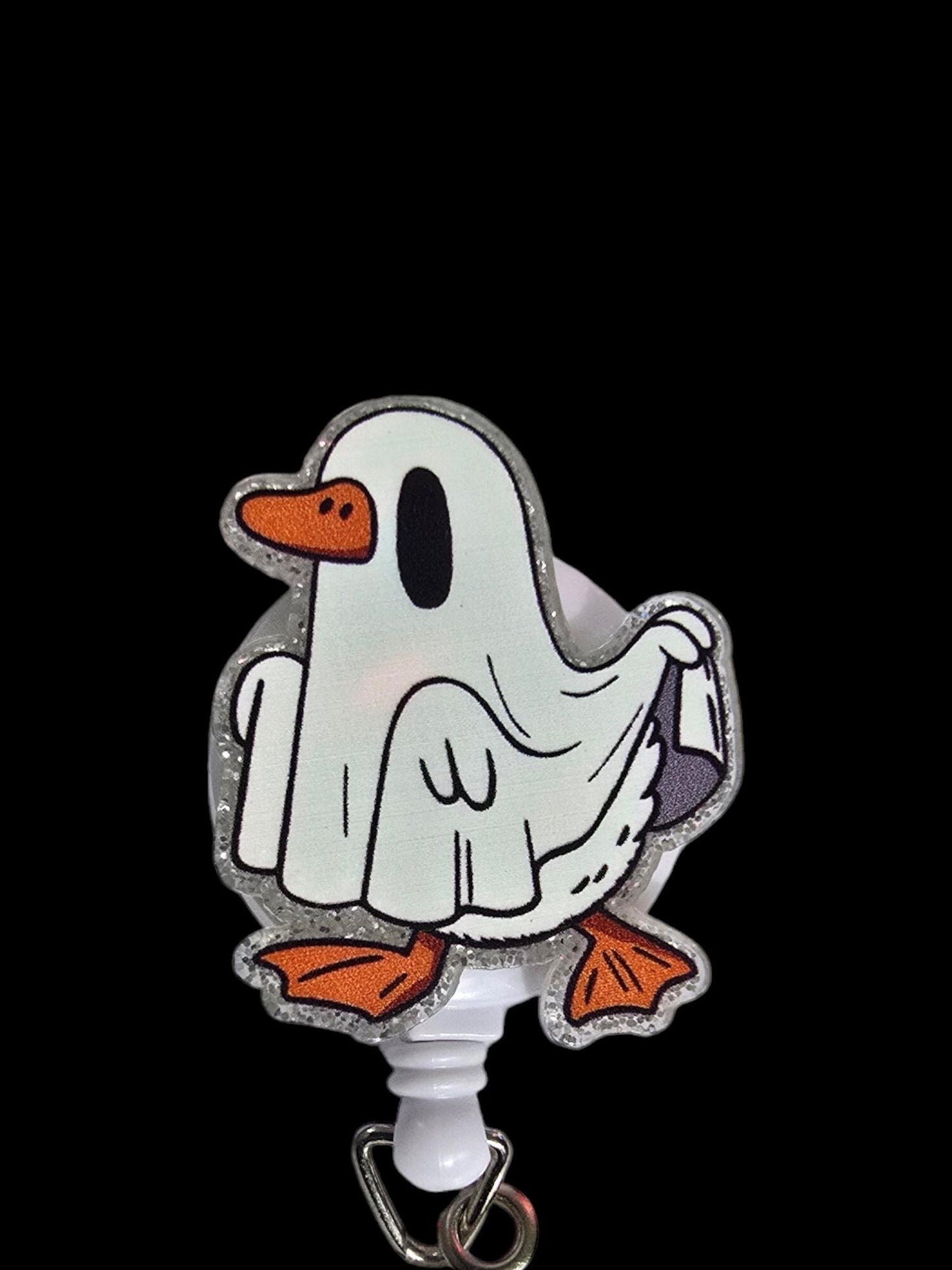 Ghost Just Reading a Book Retractable Badge Reel