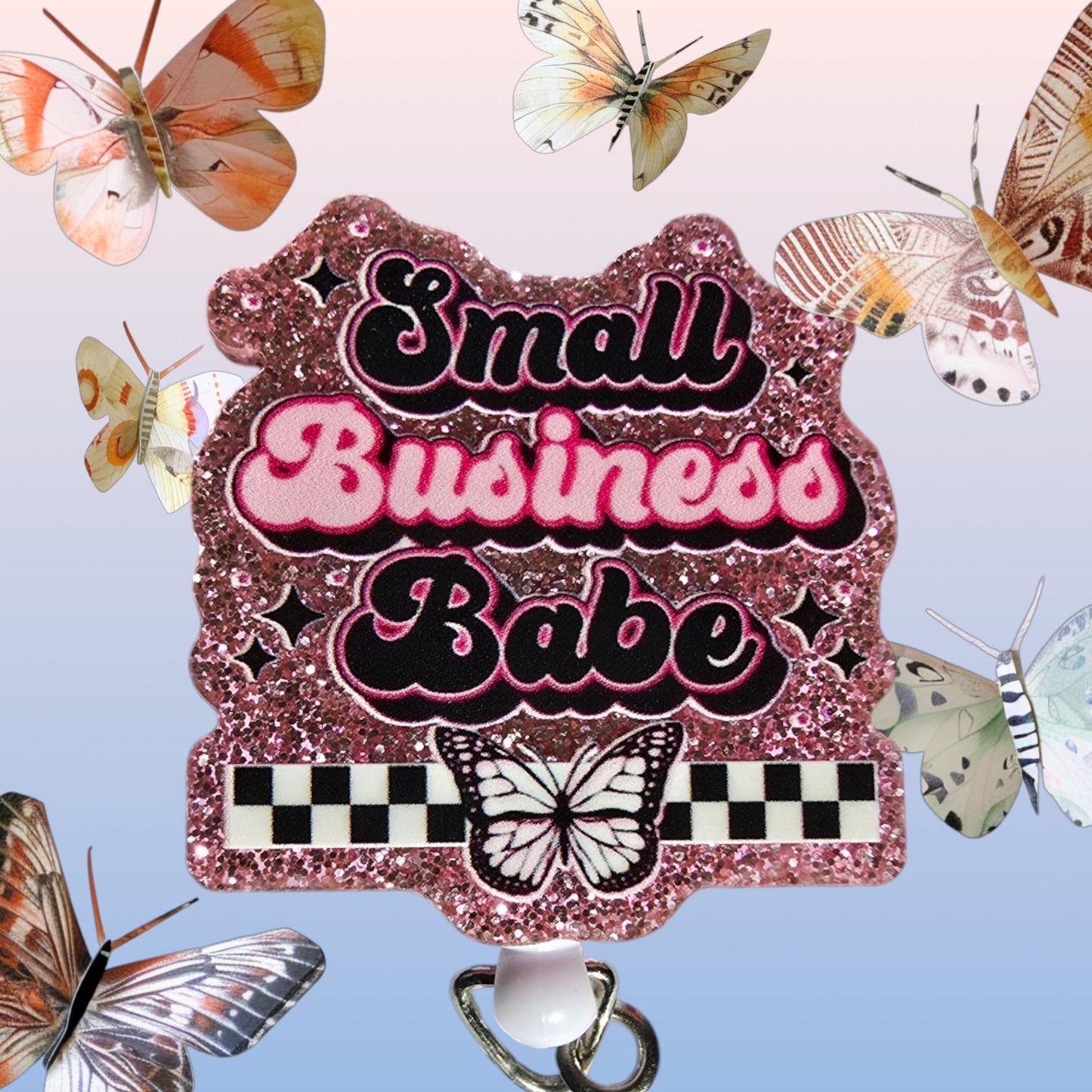 Small Business Babe Retractable Badge Reel Work ID