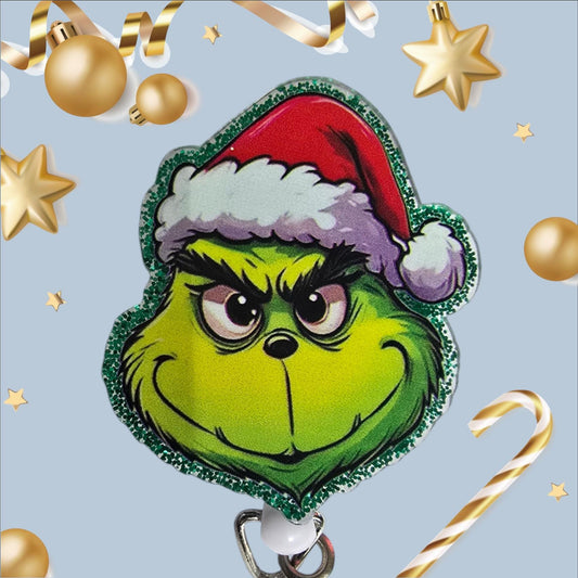 Extra Grinchy Retractable Badge Reel Work ID