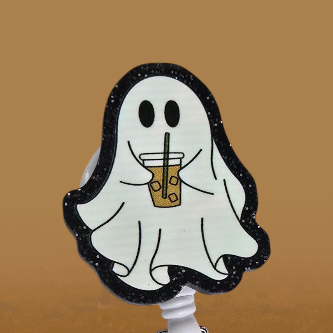 Ghost Just Reading a Book Retractable Badge Reel