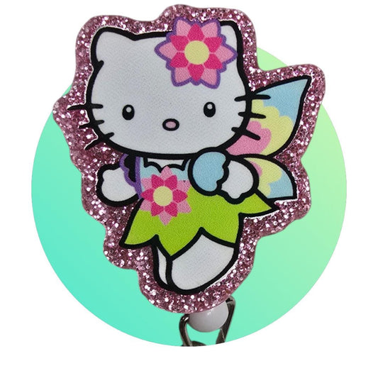 Kitty Fairy Retractable Badge Reel Work ID