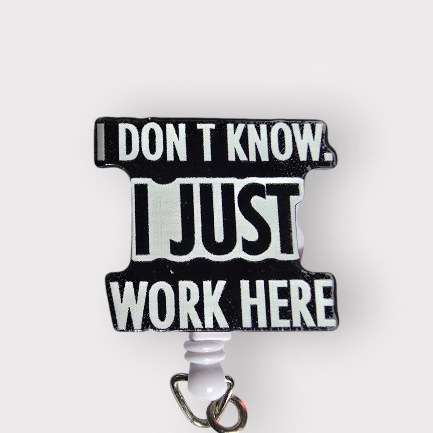 Kitty I Don't Know I Just Work Hear Retractable Badge Reel Work ID