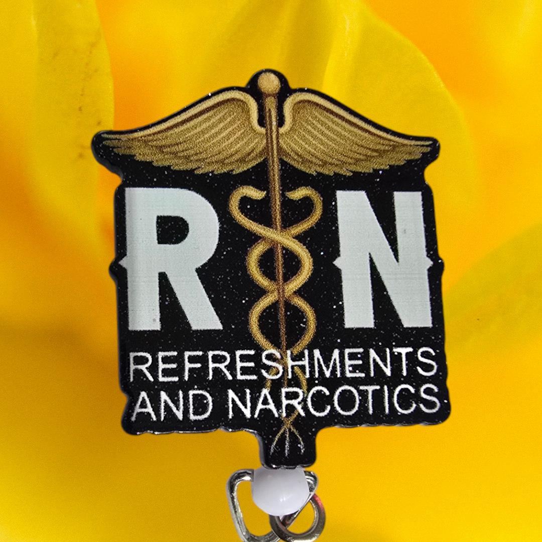 Refreshments And Narcotics RN Retractable Badge Reel Work ID